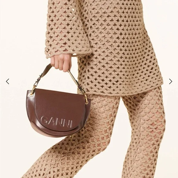 Marlene Birger Welira 100% Wool Crochet Pants Fallen Rock color. - Picture 5 of 12